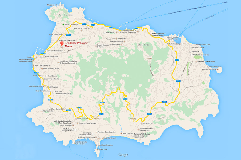 Mappa Ischia - Residence Pensione Mena
